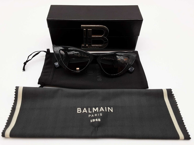 Balmain Bps 135a 54 Jolie Black Gold Cat Eye Sunglasses Do0425loxde
