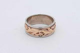14k Two Tone Gold Floral Pattern Wedding Band 7.5 Grams Size 7.25 Eb0726rxzsa
