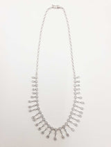 6.1 Cttw Diamond & 18k White Gold Collar Necklace 16.8 Gram 18 Inch Fw0826opxzdu