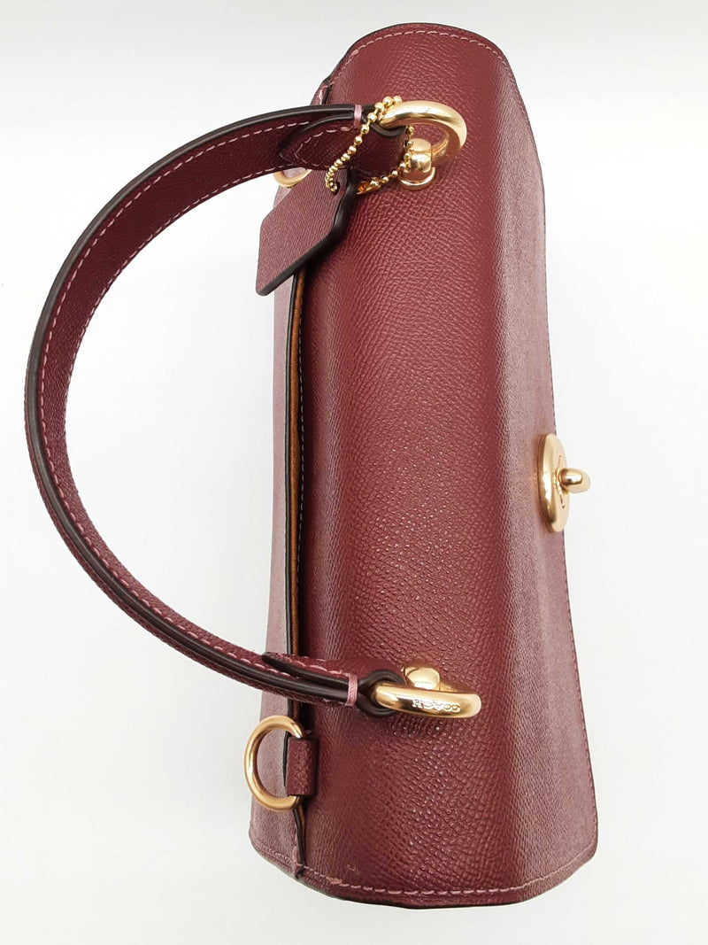 Coach Tilly Top Handle Wine Red Leather Crossbody Bag Do0825oxde
