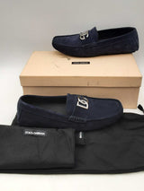 Dolce & Gabbana Navy Blue Suede Driver Loafers Size 11 Eb1124crsa