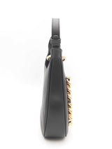 Versace La Medusa Medium Hobo Bag In Black Calfskin Leather Fw0125exzdu