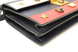 Gucci Red, White & Blue Leather Cat Lock Top Handle Bag Eb0326rrxde