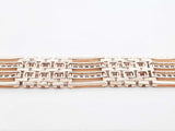 1.80 Cttw Diamond & 14k Gold Alternating Link Bracelet 48g 8.5 Inch Fworzxdu