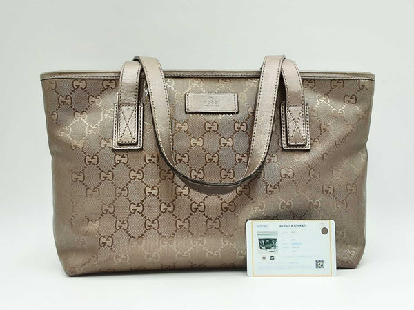 Gucci Gg Imprime Metallic Coated Canvas Tote Bag Fw0724lordu