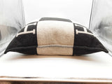 Hermes Avalon 70 Noir Black Ecru Beige Wool Blend Large Throw Pillow Do0326prxde