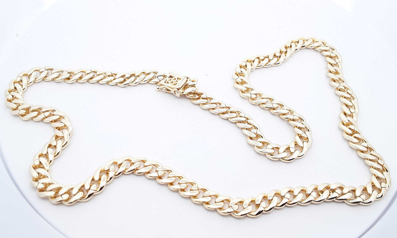 925 Cubic Zirconia Gold Plated Cuban Link Chain 79.3g 24 In Eblecdu 144030007279