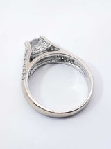 1.45 Cttw Diamond & 14k White Gold Engagement Ring 4.1 Grams Size 6.75 Fw0125ezxdu