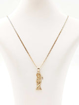 14k Yellow Gold Santa Muerte Pendant & Mariner Link Chain 9g 24 Inch Fw0826czxdu