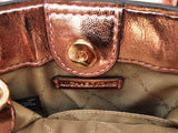 Michael Kors Mercer X-small Crossbody In Metallic Rose Gold Leather Fw0826pxdu