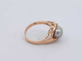 Pearl & Diamond Ring In 14k Yellow Gold 4.7 Grams Size 6.5 Eb0826wrxsa