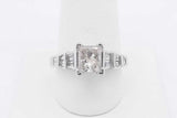 1.0ctw Princess Cut Diamond Ring In 14k White Gold 5 Grams Size 9 Eb0625lszxsa