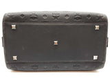 Mcm Ottomar Essential Black Logo Embossed Leather Boston Bag Do0825orxde