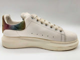 Alexander Mcqueen Oversized White Leather Rainbow Glitter Shoes Eu 41 Do0125crde