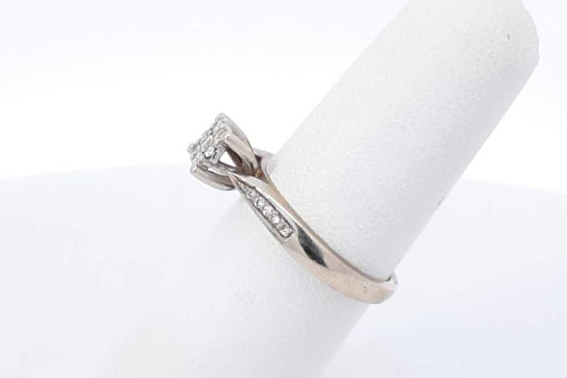0.07ctw Diamond Ring In 14k White Gold 3.2 Grams Size 6 Eb0925lrxdu