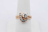 0.66cttw Diamond Wedding Set In 14k Yellow Gold 4.9 Grams Size 7.5 Eb0626rrxsa