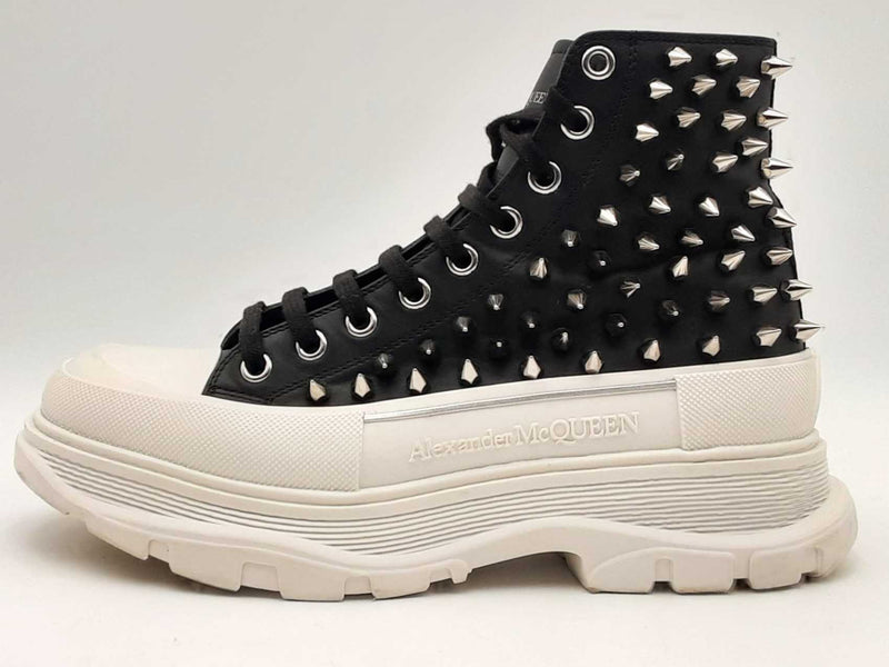 Alexander Mcqueen Tread Slick Punk Spike Black Shoes Size 9 Aa0825lzxsa