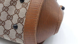 Gucci Gg Monogram Canvas Bamboo Bullet Satchel Bag Eb1225lerdu