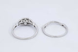 0.07cttw Diamond 10k White Gold Wedding Set 3.5 Grams Size 7.25 Eb0626lcrdu