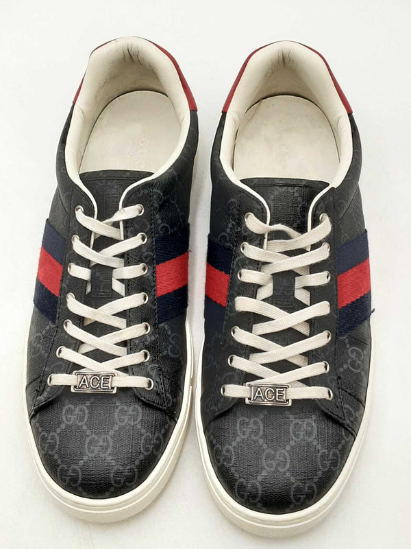 Gucci Aces Gg Monogram Canvas Sneakers Size 9.5 Eb0225oxzsa