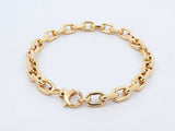 18k Yellow Gold Hollow Chain Link Bracelet 4.6 Grams 7 Inch Fw0225orxdu