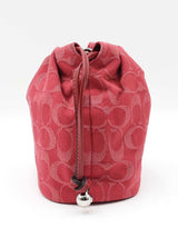 Coach Faye Mini Drawstring Bag In True Red Signature Denim Fw0726wxdu