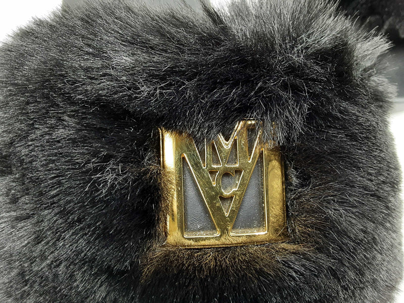 Mcm Faux Fur Logo Slides Size 8 Eb0824rxdu