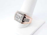 0.43 Cttw Diamond & 10k Rose Gold Cluster Signet Ring 7 Grams Size 9.75 Fw0726ixzdu