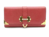 Prada Saffiano Leather Metal Continental Flap Wallet Red Aa0526olrsa