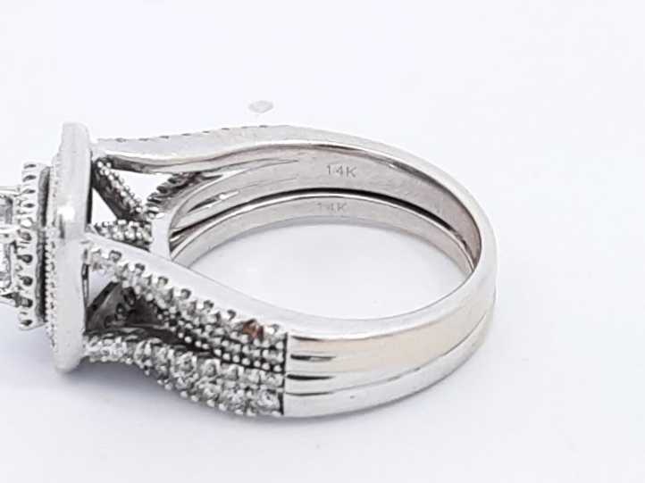 Approx. 0.45ctw Diamond Ring In 14k White Gold 8.1 Grams Size 6 Eb0125isrsa