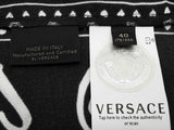 Versace Black White Medusa Heart Bandana Print Silk Shirt Size 40 Do1026lrxde