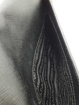 Prada Black Saffiano Leather Pattina Flap Shoulder Bag Eb1026wrxde