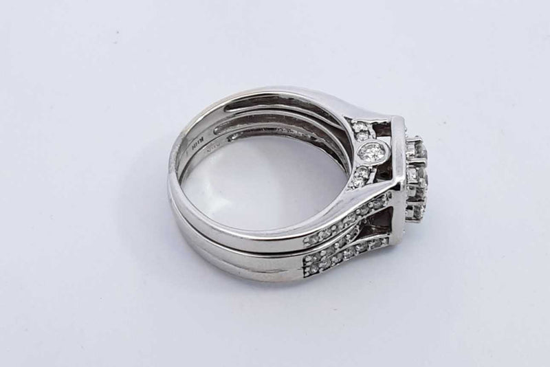 Approx. 0.82ctw Diamond Ring In 14k White Gold 6.8 Grams Size 6 Eb1124wcrsa