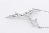 0.3cttw Diamond Botanical Pendant Necklace In 10k White Gold 8 Grams Eb0726wersa