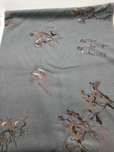 Hermes Jocky Equestrian Race Embroidered Slate Gray Blue Blanket Do0326wcrde