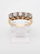 0.75 Cttw Five Stone Diamond & 14k Yellow Gold Ring 3.4 Grams Size 6 Fw0625ozxdu