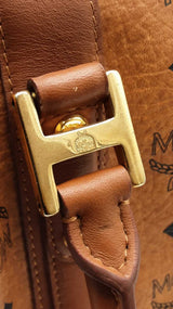Mcm Visetos Cognac Small Boston Bag Eb0925oxzdu