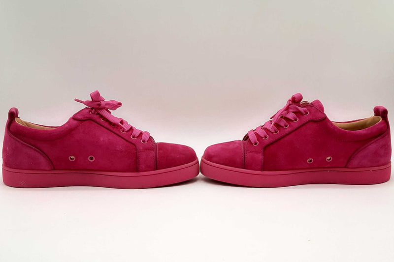 Christian Louboutin Pink Suede Junior Orlato Flat Veau Sneakers Eb0424lxzde