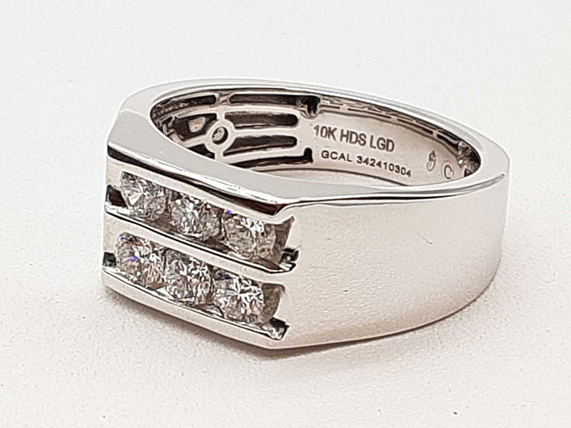 0.95 Cttw Lab Grown Diamonds 7.4g 10k White Gold 7.4g Ring Size 10 Do0525pcrde