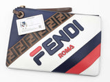 Fendi X Fila Fendimania Clutch In Leather & Ff Zucca Coated Canvas Fw0926orxdu