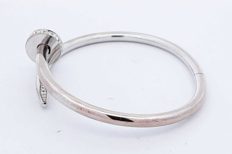 Cartier 18k White Gold Juste Un Clou Bracelet Size 16 32.1 Grams Eb0824rrxzdu