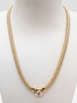 1.10 Carat Diamond 14k Yellow Gold 40.1g Woven Necklace 16.5 In Do0725wixzde