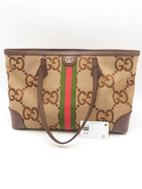 Gucci Gg Monogram Canvas Ophidia Web Tote Bag Eb1124erxsa