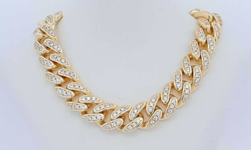 925 Cubic Zirconia Gold Plated Cuban Link Chain 113g 22 In Eboiidu 144030007291