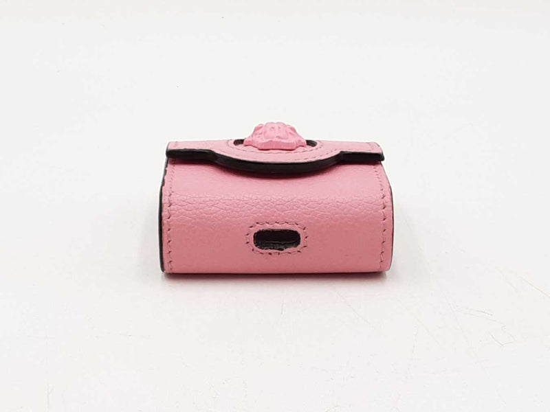 Versace La Mudusa Earbuds Pouch In Pink Leather With Chain Fw0825exdu