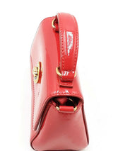 Versace La Medusa Mini Top Handle Red Patent Leather Crossbody Eb1125orxdu