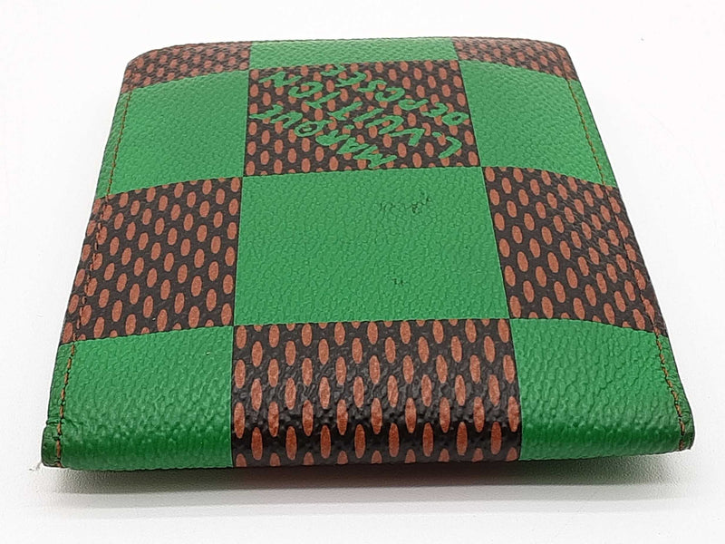 Louis Vuitton Green Damier Coated Canvas Leather Bifold Wallet Do0925oxzde