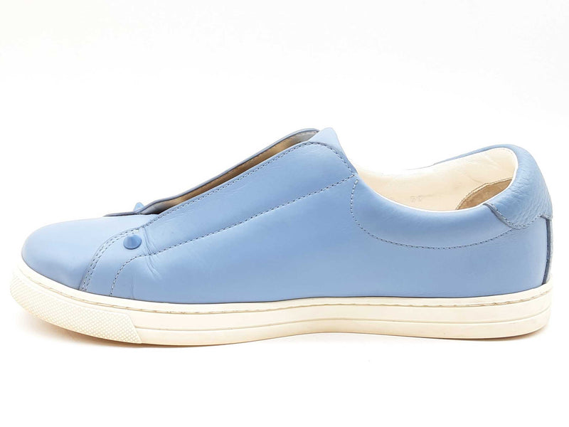 Fendi 8e6852 Vitello Rockoclick Blue Leather Slip Ons Size Eu 39 Do1124lxzde