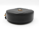 Yves Saint Laurent Round Camera Bag In Black Graine De Poudre Matelassé Leather Fw0626przdu
