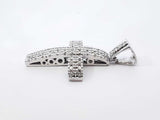 2.20 Cttw Diamond & 14k White Gold Cross Pendant 14.8 Grams Fw0426crxdu